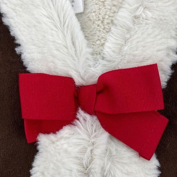 Gymboree Winter Cheer Girls Faux Fur & Suede Christmas Bow Front Vest Small - Picture 3 of 8